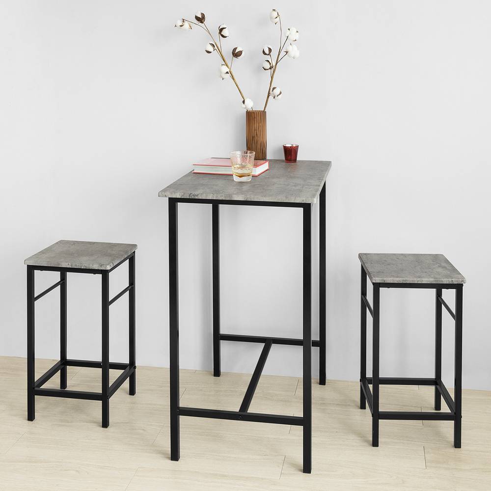 SoBuy Table et 2 Tabourets de Bar Bistrot Hauts pour Cuisine, Salon, Salle à Manger - Image 2