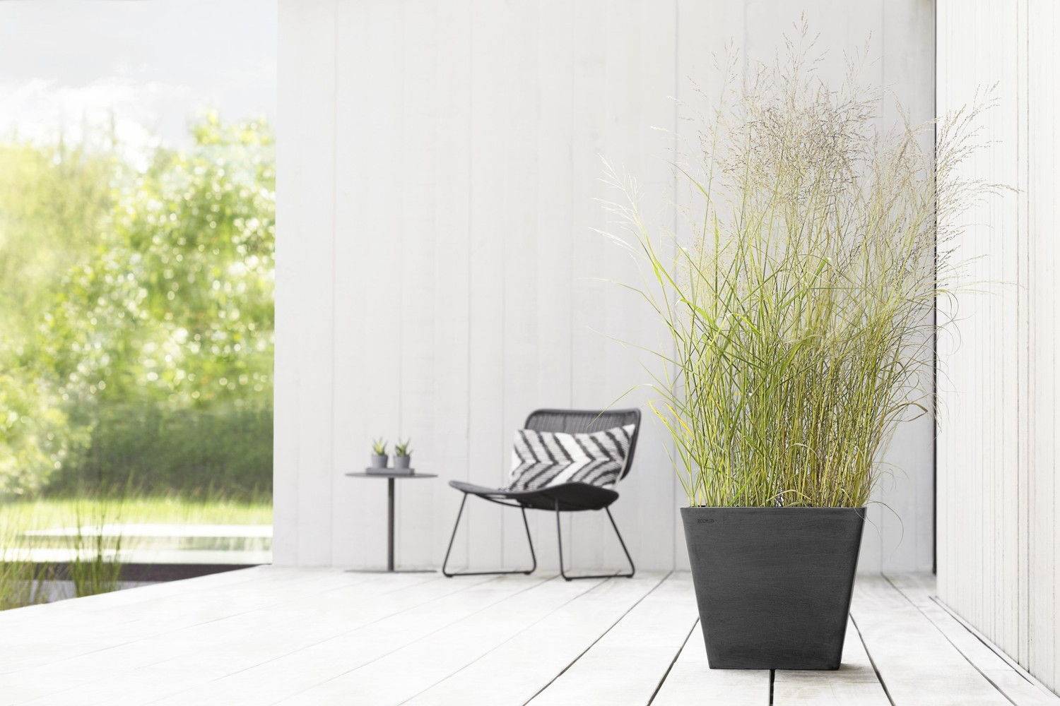 Ecopots - Pot Carré Rotterdam 40 Gris Foncé - 40 x 40 x H. 35 cm - 37,6 L ECOPOTS - Image 5