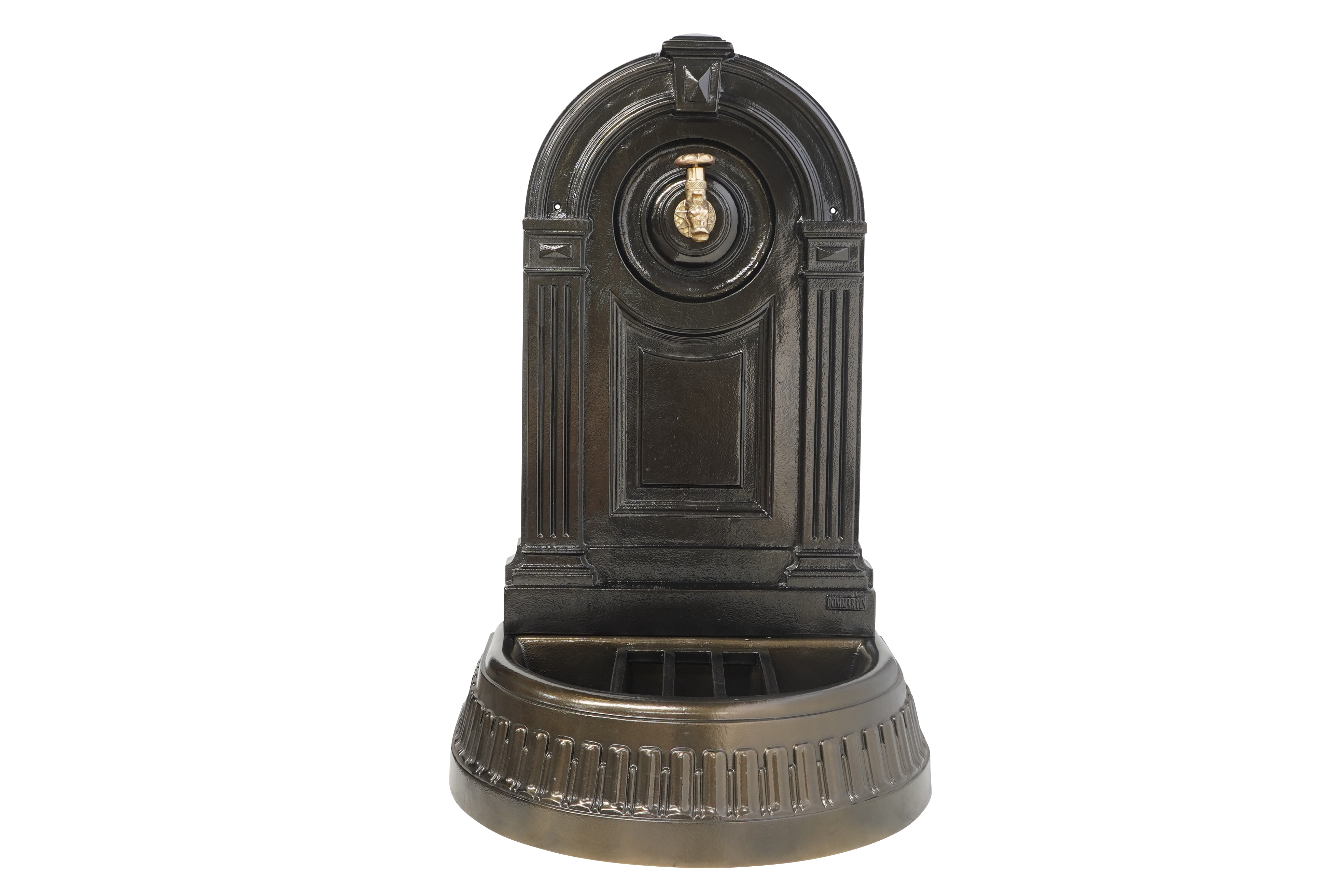 Fontaine empire vieux bronze avec robinet colvert Dommartin H. 98cm X L. 45cm - Image 1