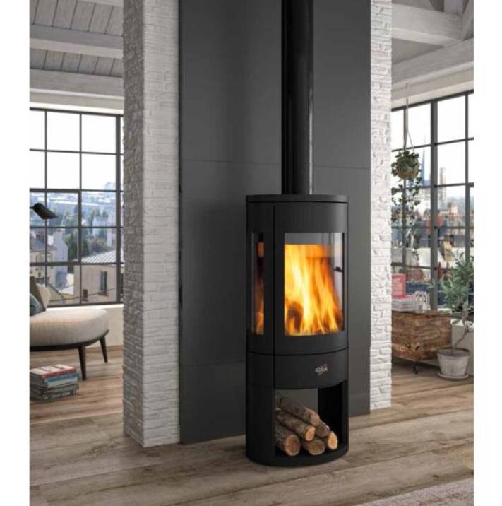 Poêle à bois fonte 7kw noir 411106NOIR Godin - Image 2