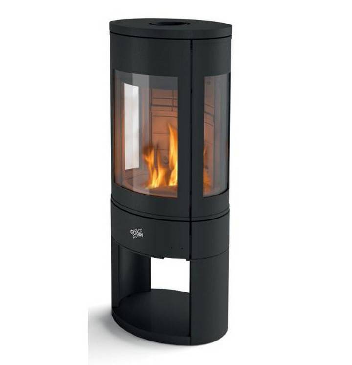 Poêle à bois fonte 7kw noir 411106NOIR Godin - Image 1