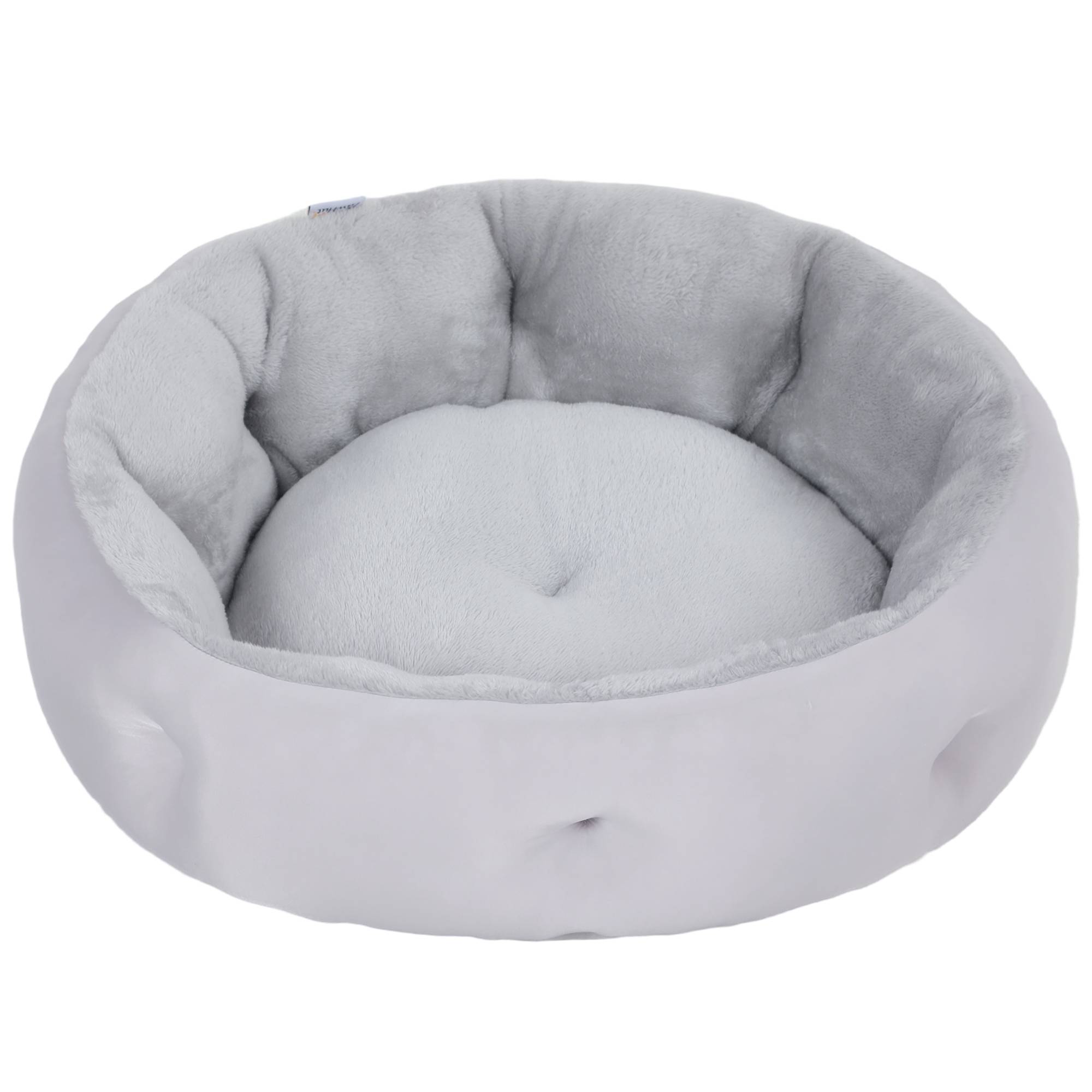 Lit chat chien réversible coussin peluche 4 saisons intérieur 62x62x21cm gris - ComfortXL Outdoor Living - Image 2