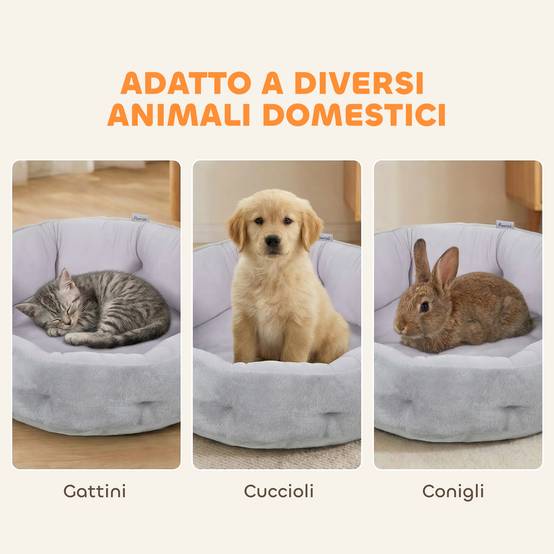 Lit chat chien réversible coussin peluche 4 saisons intérieur 62x62x21cm gris - ComfortXL Outdoor Living - Image 9