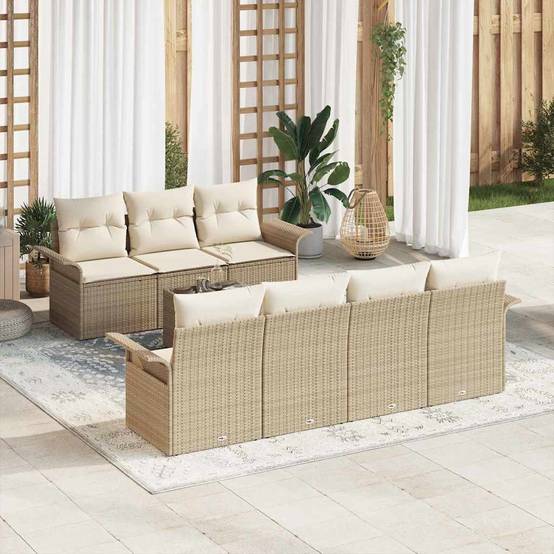 ComfortXL - Salon de Jardin d'Angle 8 Pièces en Polyrotin pour Grande Réception Beige – ComfortXL Outdoor Living - Image 1