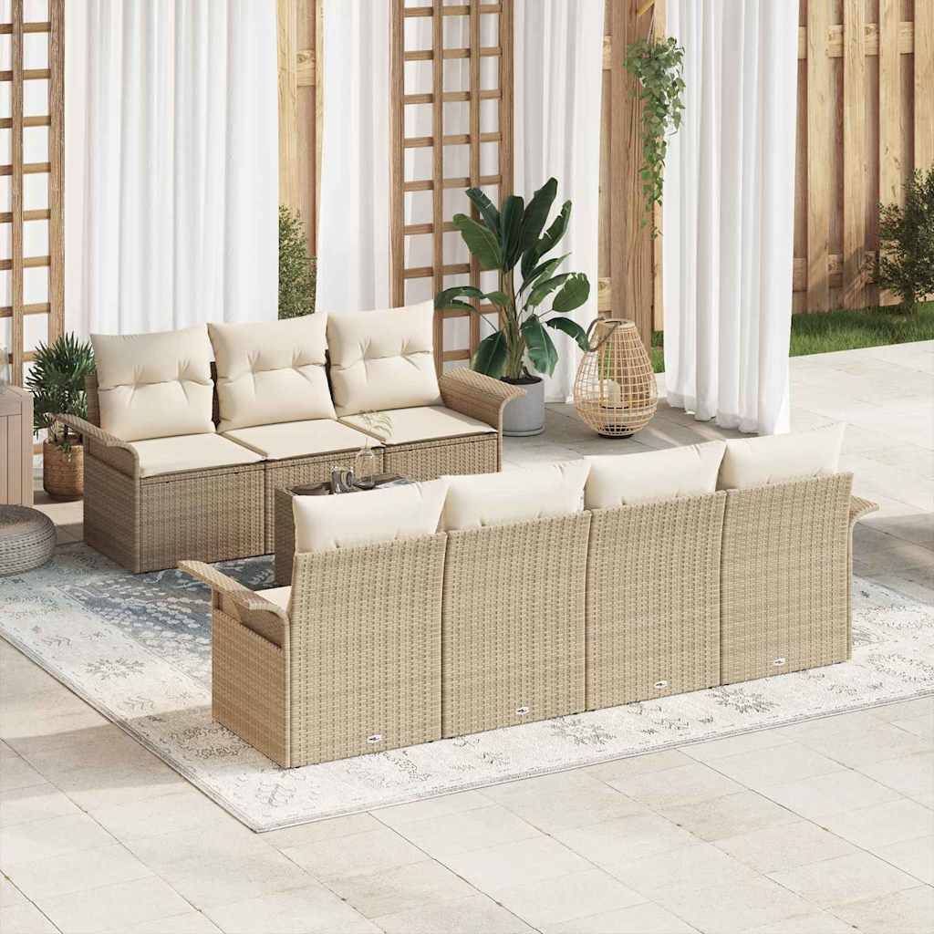 ComfortXL - Salon de Jardin d'Angle 8 Pièces en Polyrotin pour Grande Réception Beige – ComfortXL Outdoor Living - Image 1