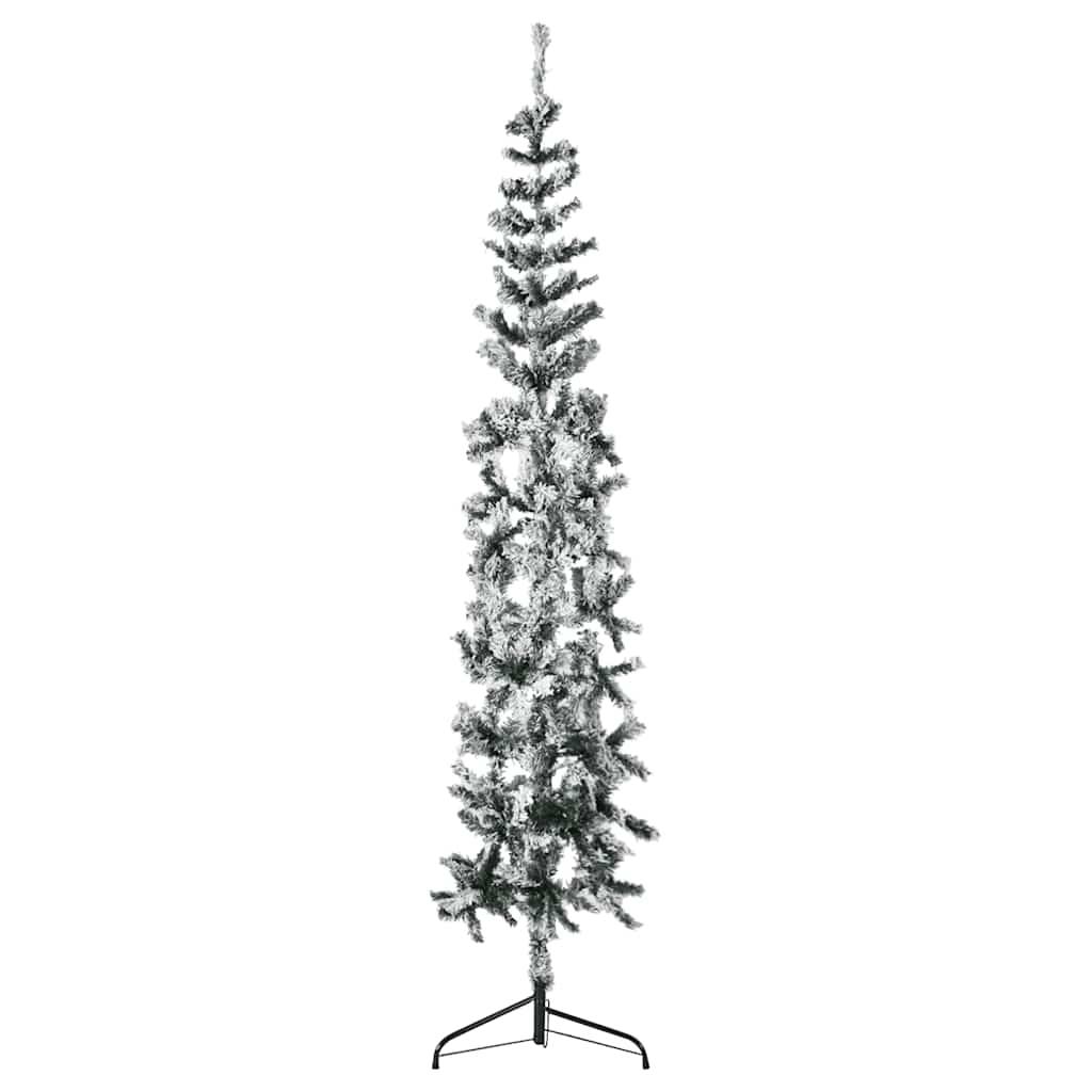 Vidaxl - Demi sapin de Noël artificiel mince avec neige floquée 240 cm vidaXL 344608 - Image 1