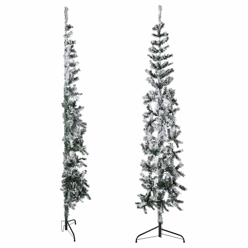 Vidaxl - Demi sapin de Noël artificiel mince avec neige floquée 240 cm vidaXL 344608 - Image 8