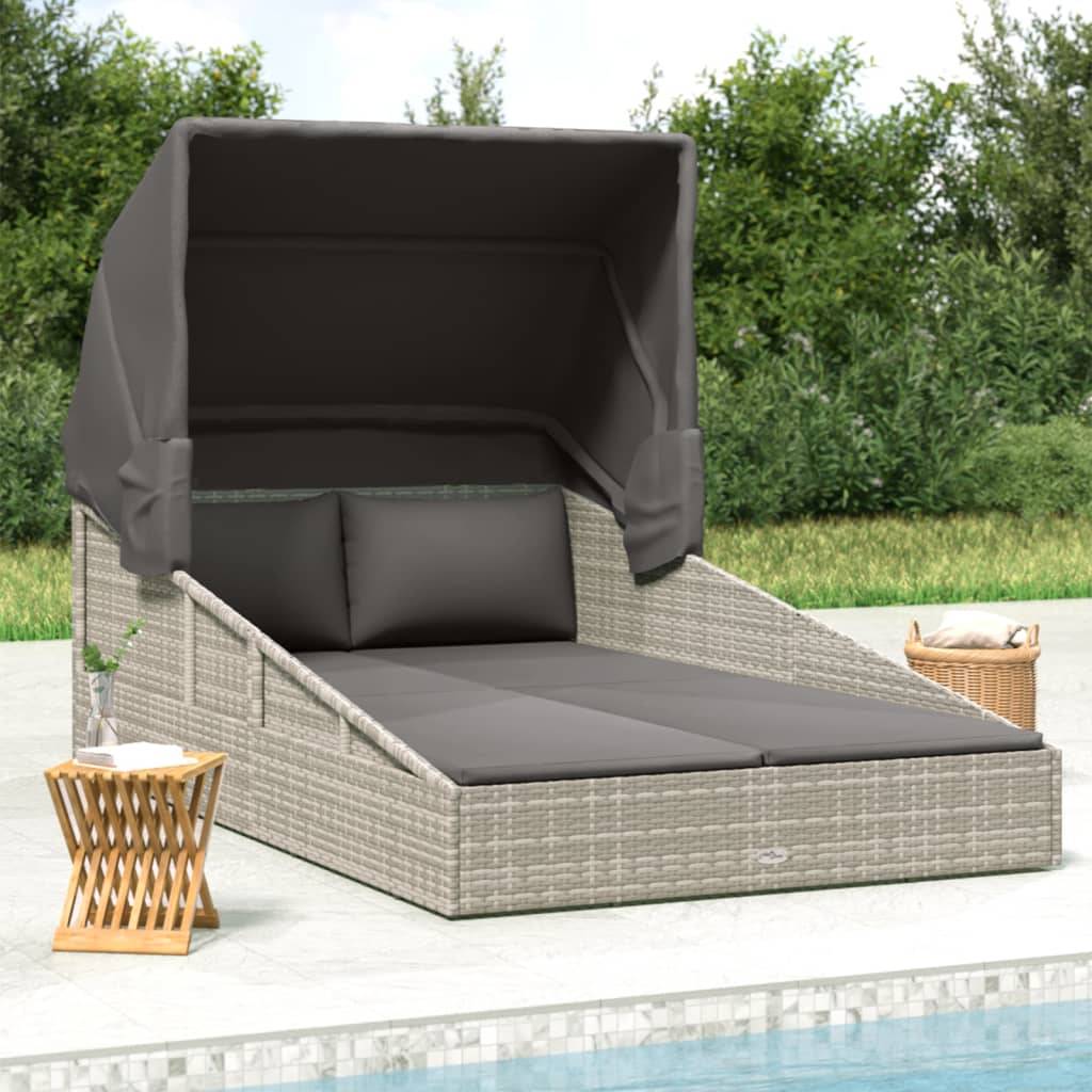 Prolenta Premium - Chaise longue pliante/transat Kaldor Gris 200 X 114 X 128 cm - P87210G - Image 1
