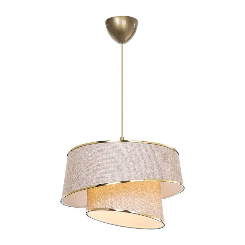 Importdistrib - Suspension luminaire plafonnier beige marron doré 32,5x65 cm 7 - Image 7