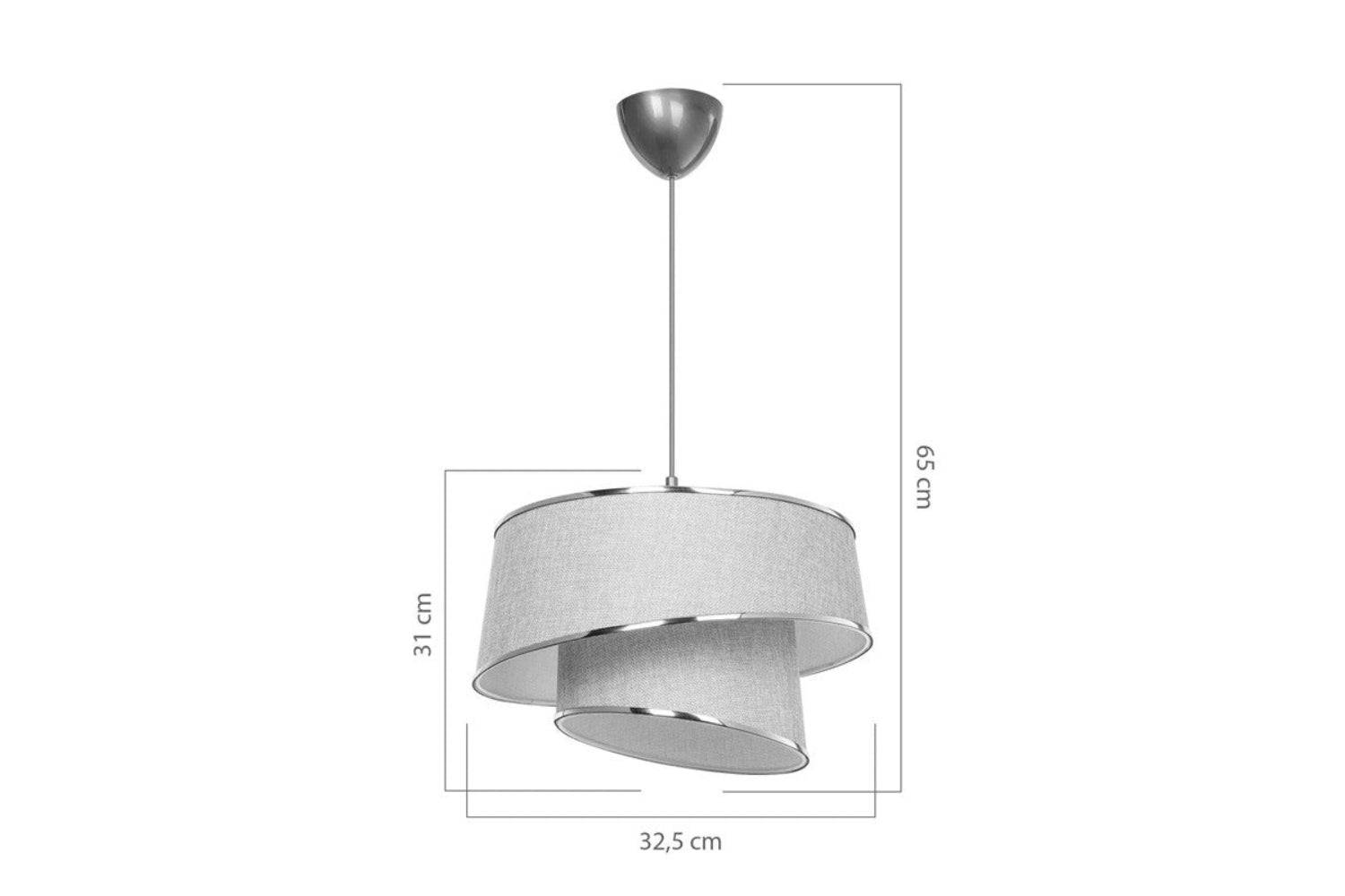 Importdistrib - Suspension luminaire plafonnier beige marron doré 32,5x65 cm 7 - Image 3