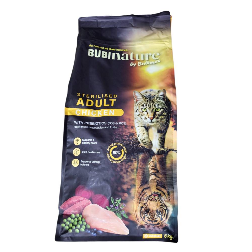 Bubimex - Croquettes chat stérilisé sans céréales au poulet Bubi Nature - 6 kg - Image 1