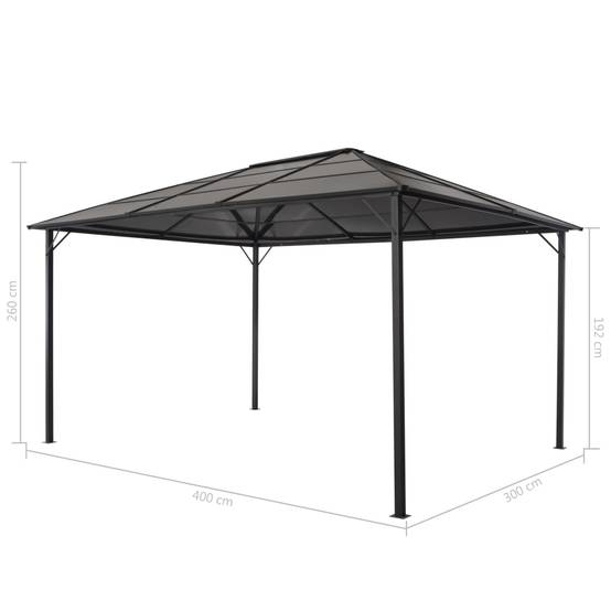 Vidaxl - Tonnelle avec toit Aluminium 4x3x2,6 m Noir vidaXL 44643 - Image 3