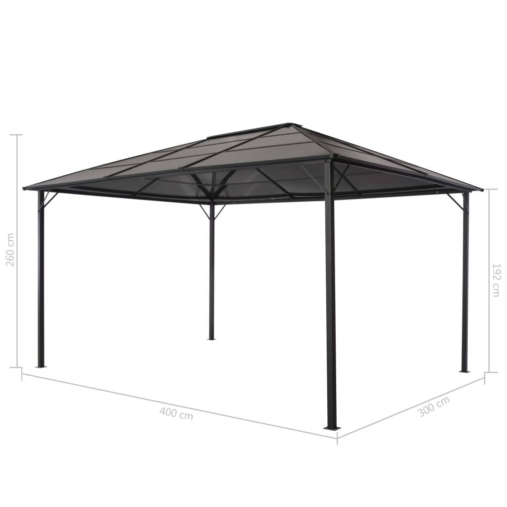 Vidaxl - Tonnelle avec toit Aluminium 4x3x2,6 m Noir vidaXL 44643 - Image 3