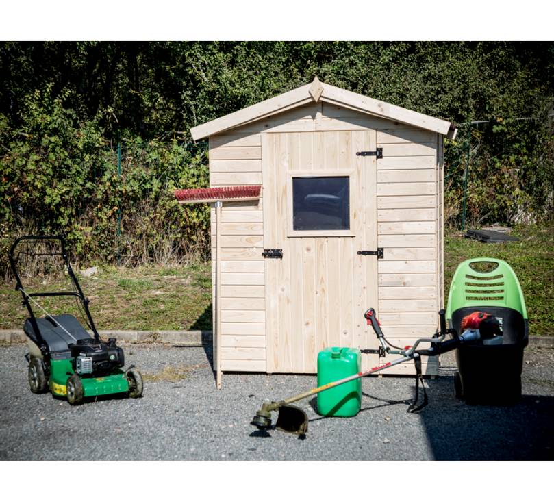 Habrita - Abri Panneau bois massif avec plancher / 16 mm / surface extérieure : 2,61 m2 / toiture plaques ondulées plus grande longévité - Image 6
