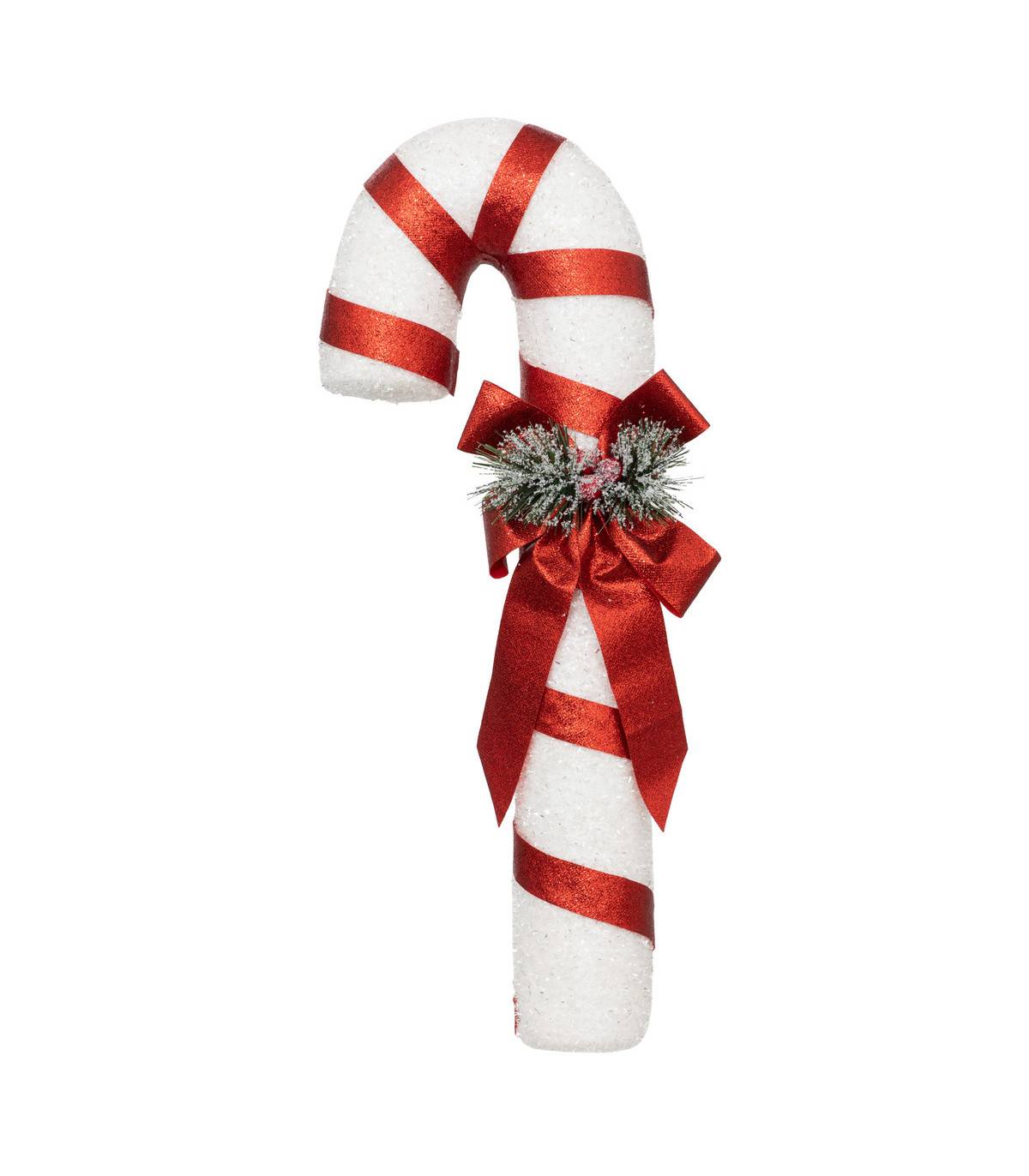Déco de Noël Sucre d'orge Blanc et Rouge 18 x 11.5 x H 50.5 cm