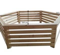 Habrita - Habillage bois hexagonal pour spas et piscines gonflables / largeur extérieure 2,35 m x largeur intérieure bord à bord 1,84 m x hauteur 0,71 m - Image 2