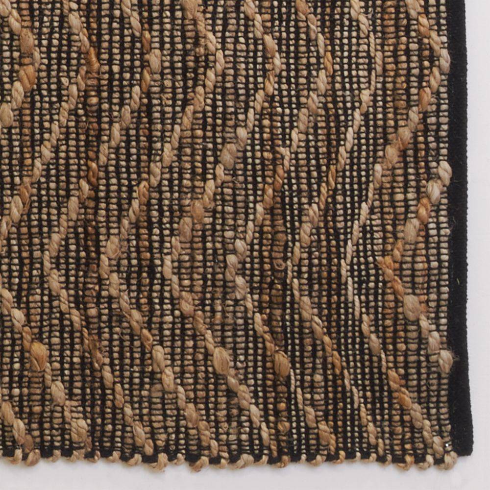Aubry Gaspard - Tapis en jute et coton naturels Zig-zag Naturel et marron - 120 x 180 cm - Image 4