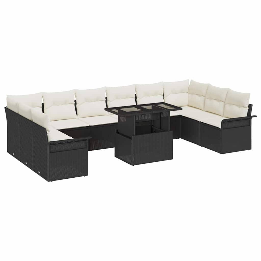 Vidaxl - Ensemble de canapé de jardin 11 pcs Noir Poly rotin vidaXL 3348353 - Image 2