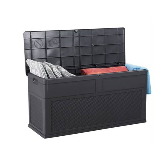 Coffre de Jardin 320 L Anthracite Noir TOSCANE 119xP46xH60 cm Resine Anti UV Haute résistance gel et intempéries - Image 2