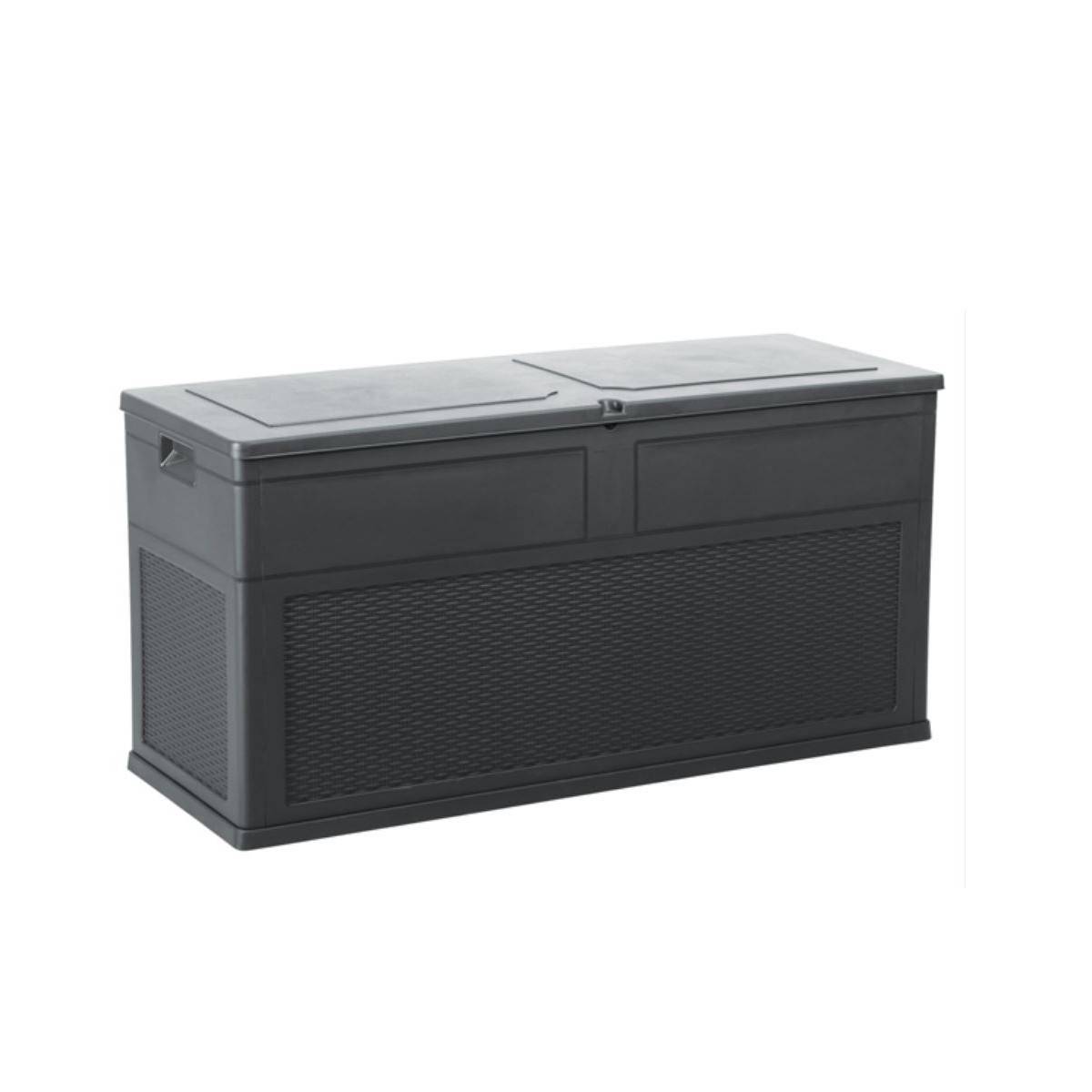 Coffre de Jardin 320 L Anthracite Noir TOSCANE 119xP46xH60 cm Resine Anti UV Haute résistance gel et intempéries - Image 1