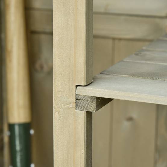 Armoire Jardin Bois Sapin Rangement Outils Extérieur Étanche Gris 160cm - ComfortXL Outdoor Living - Image 8
