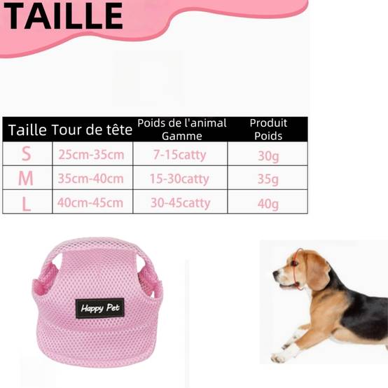 Chapeau de soleil rose pour chien s - IntiMeg - Image 3