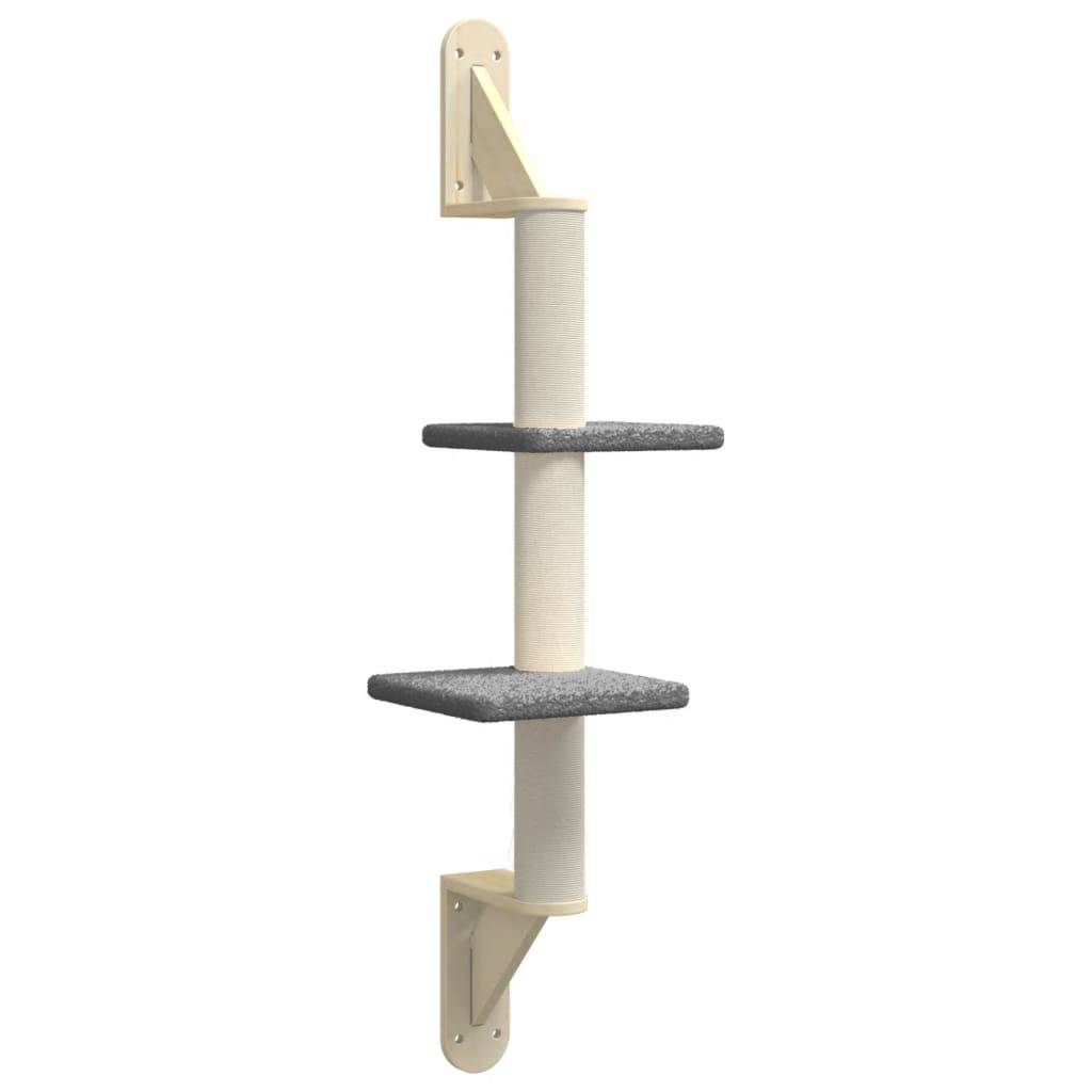 Arbre à chat mural bois et sisal gris foncé 50 x 30 x 108 cm - PANGIVO - Image 2