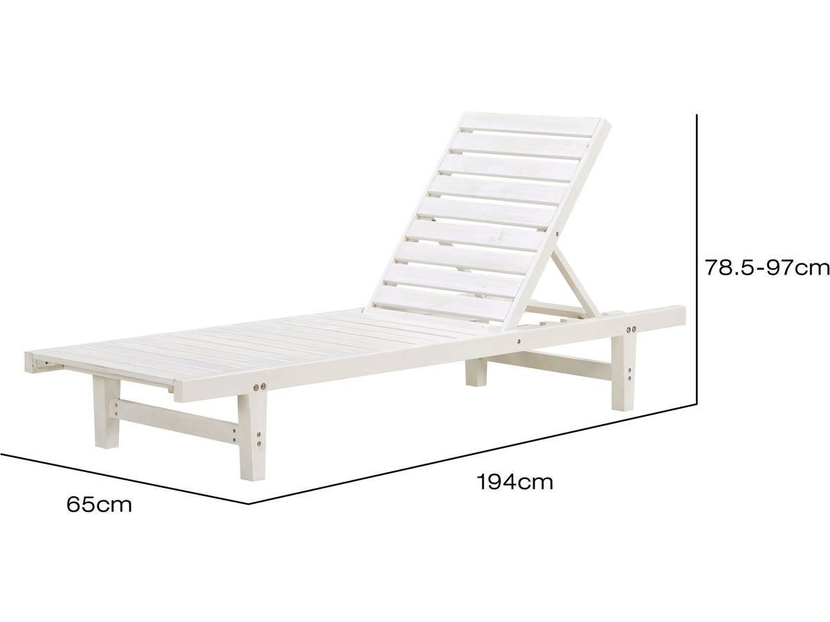 Habitat Et Jardin - Lot De 2 Bains De Soleil En Bois "rawai" - Blanc -habitat Et Jardin - Image 4