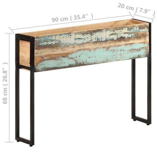 Jardinière | Pot de fleurs | Cache-pot | Bac à fleurs 90x20x68 cm Bois de récupération massif - Image 5