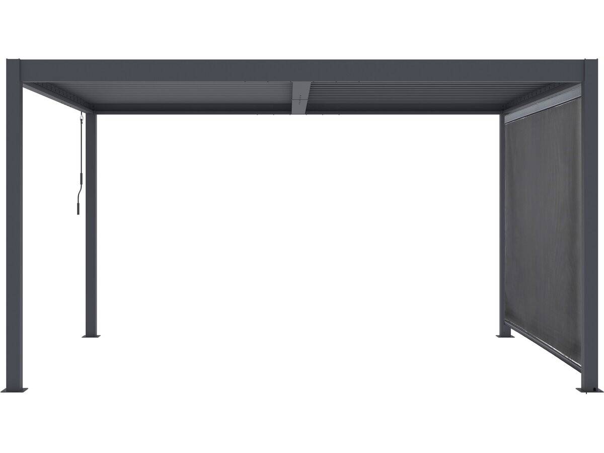 Pergola Bioclimatique Avec Store En Aluminium "windsor" - 3 X 4 M - Gris -habitat Et Jardin - Image 4