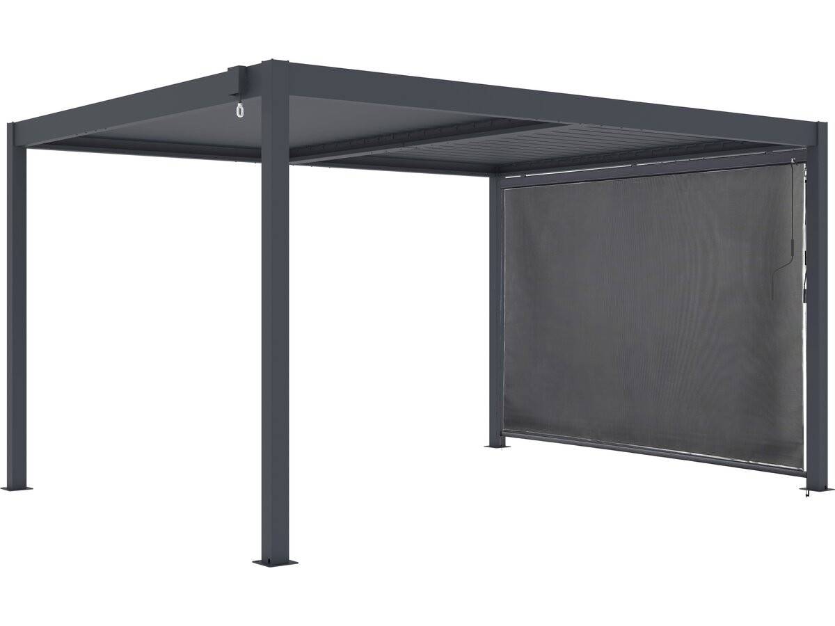 Habitat Et Jardin - Pergola Bioclimatique Avec Store En Aluminium "windsor" - 3 X 4 M - Gris -habitat Et Jardin