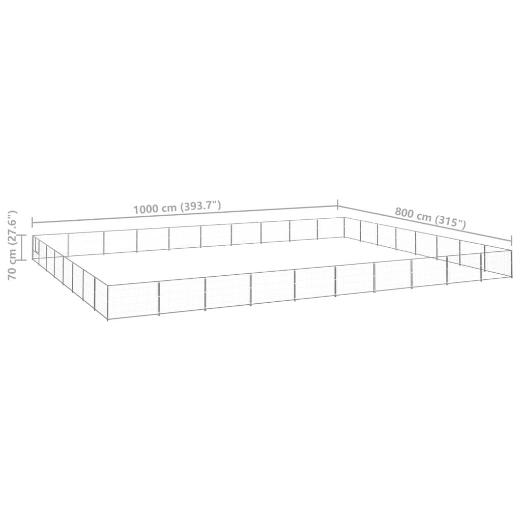 Vidaxl - Chenil Argenté 80 m² Acier vidaXL 3082192 - Image 3