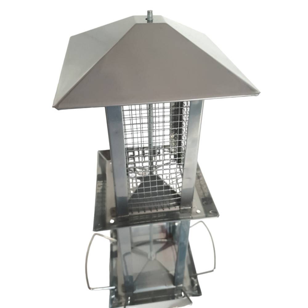Vadigran - Vadigran - Mangeoire Silo combi Minca graines et arachides gris 38 cm pour oiseaux - Image 3