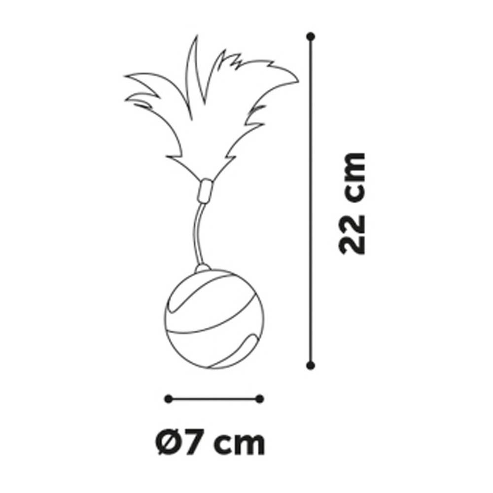 Balle ø 7 cm. magic Mechta 2 en 1 a LED et plumeau . couleur verte. pour chat. - Image 5