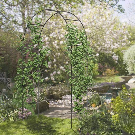 Arche de jardin métal noir 140 x 40 x 240 cm - PANGIVO - Image 4