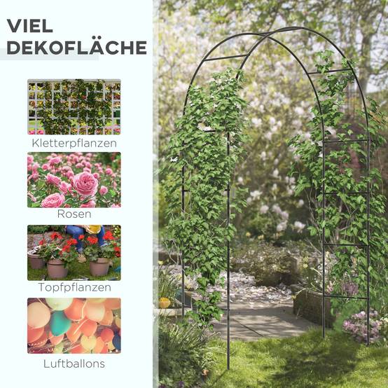 Arche de jardin métal noir 140 x 40 x 240 cm - PANGIVO - Image 6