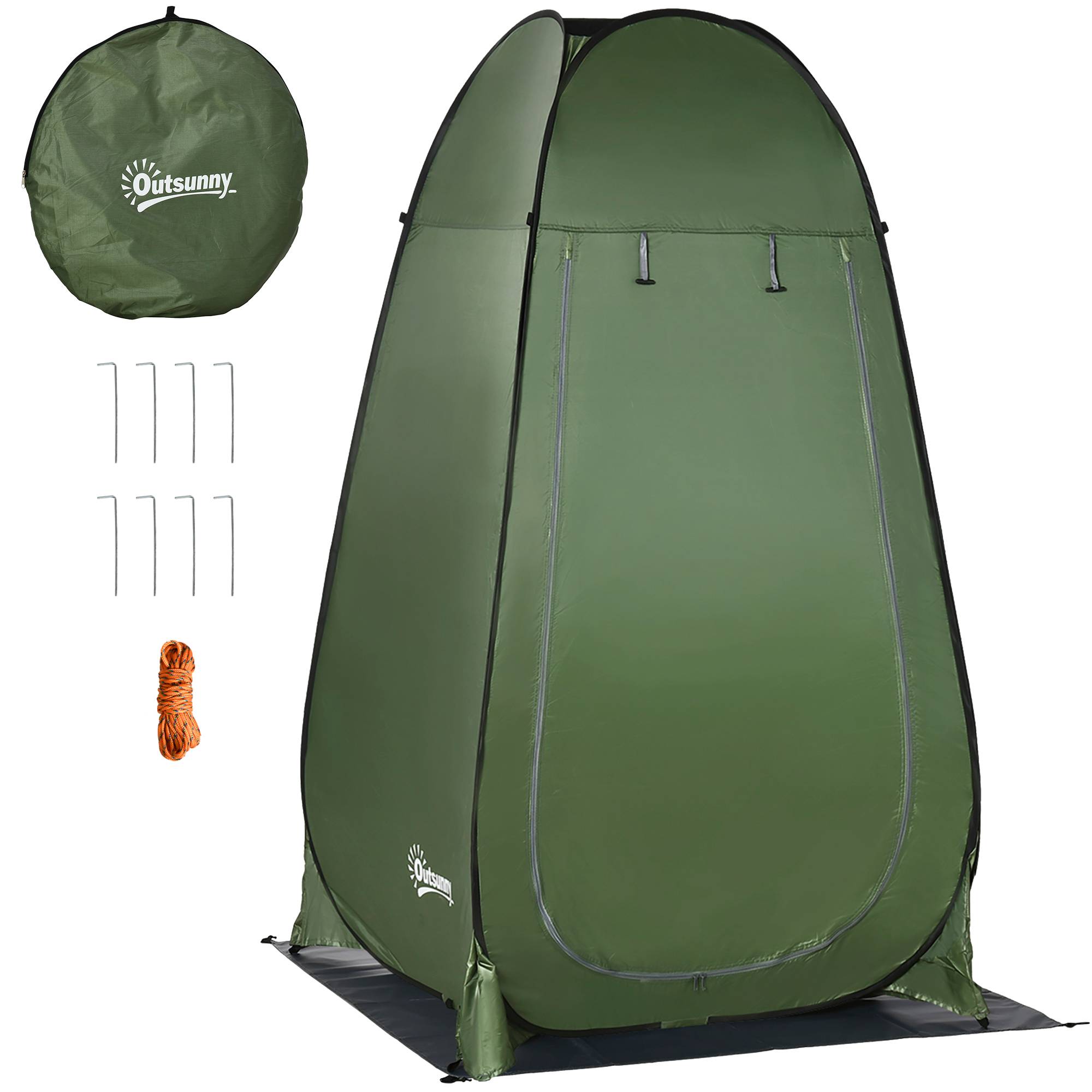 ComfortXL - Tente de douche pop-up Polyester pour camping ouverture automatique 126x124x198cm Vert - ComfortXL Outdoor Living - Image 1