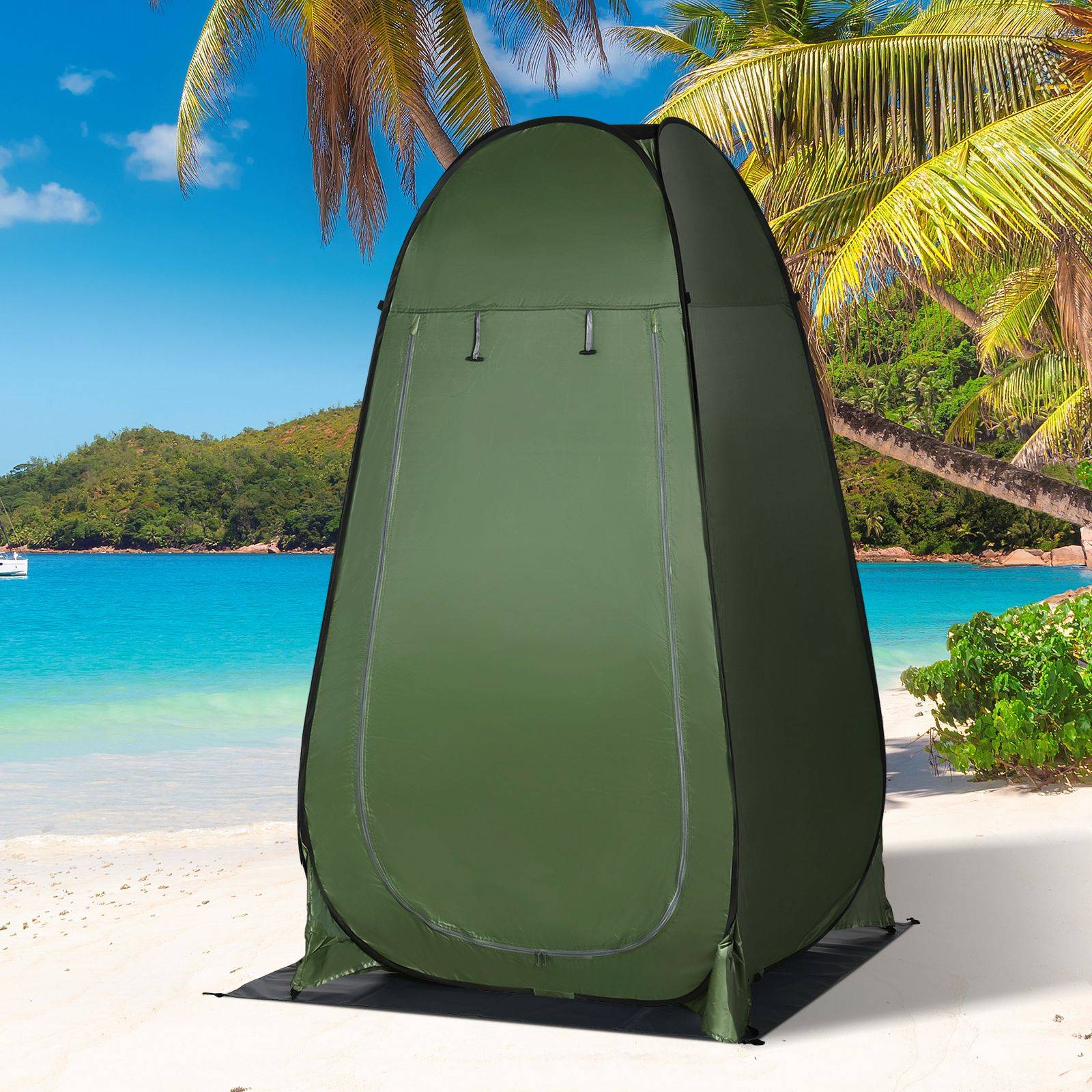 ComfortXL - Tente de douche pop-up Polyester pour camping ouverture automatique 126x124x198cm Vert - ComfortXL Outdoor Living - Image 4