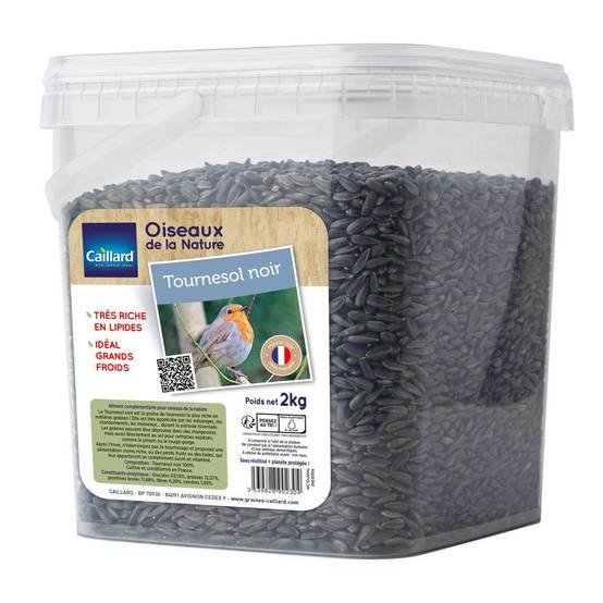 Seau de graines de tournesol noir 2 kgs pour oiseau de la nature - Lot de 4 - Image 2