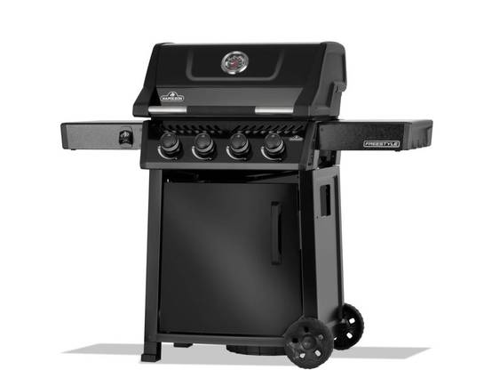 Napoleon - Barbecue gaz Freestyle 425 noir 4 brûleurs avec porte et brûleurs inox + Housse de protection + Rôtissoire - Napoléon - Image 2