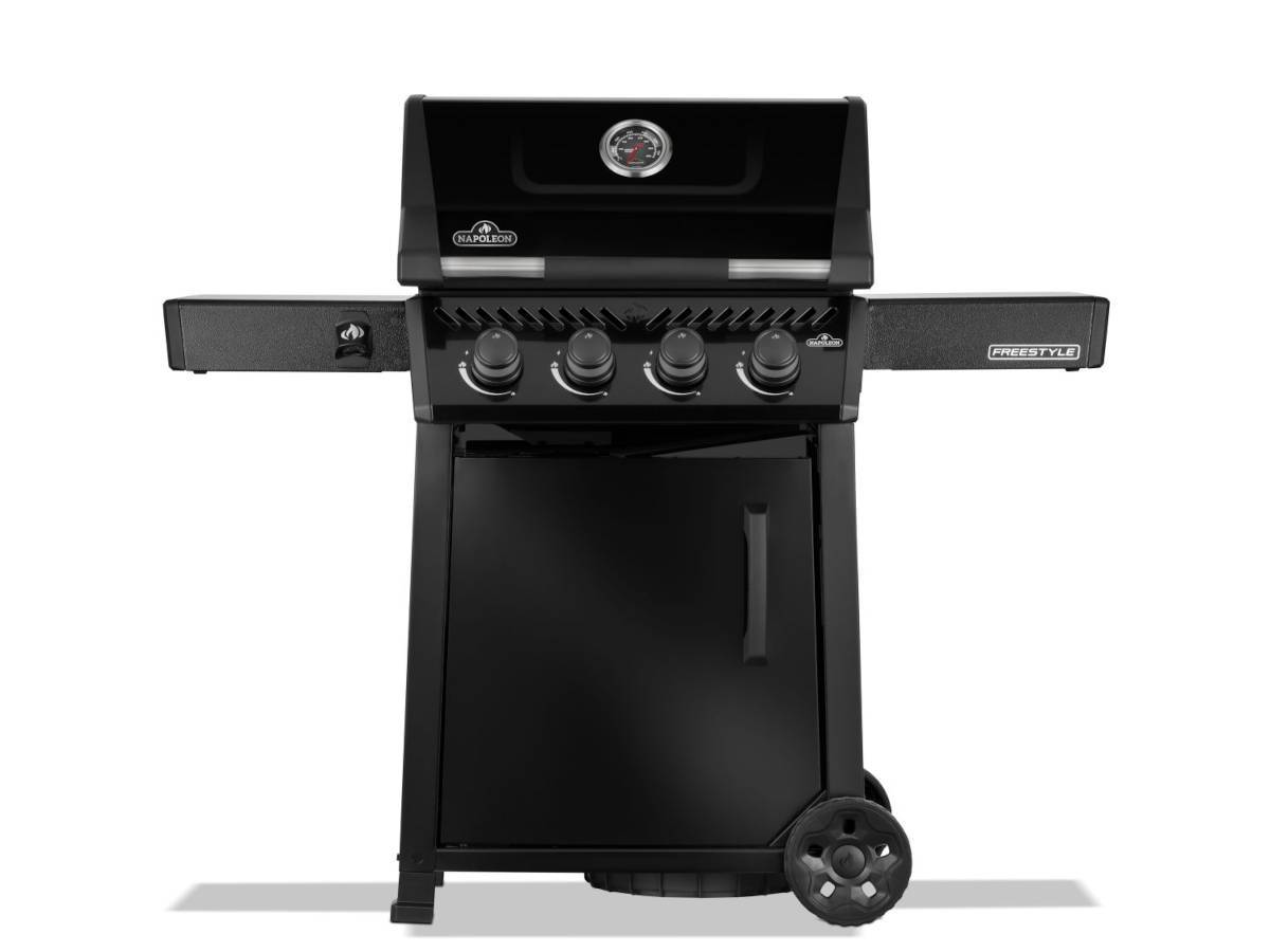 Napoleon - Barbecue gaz Freestyle 425 noir 4 brûleurs avec porte et brûleurs inox + Housse de protection + Rôtissoire - Napoléon - Image 7