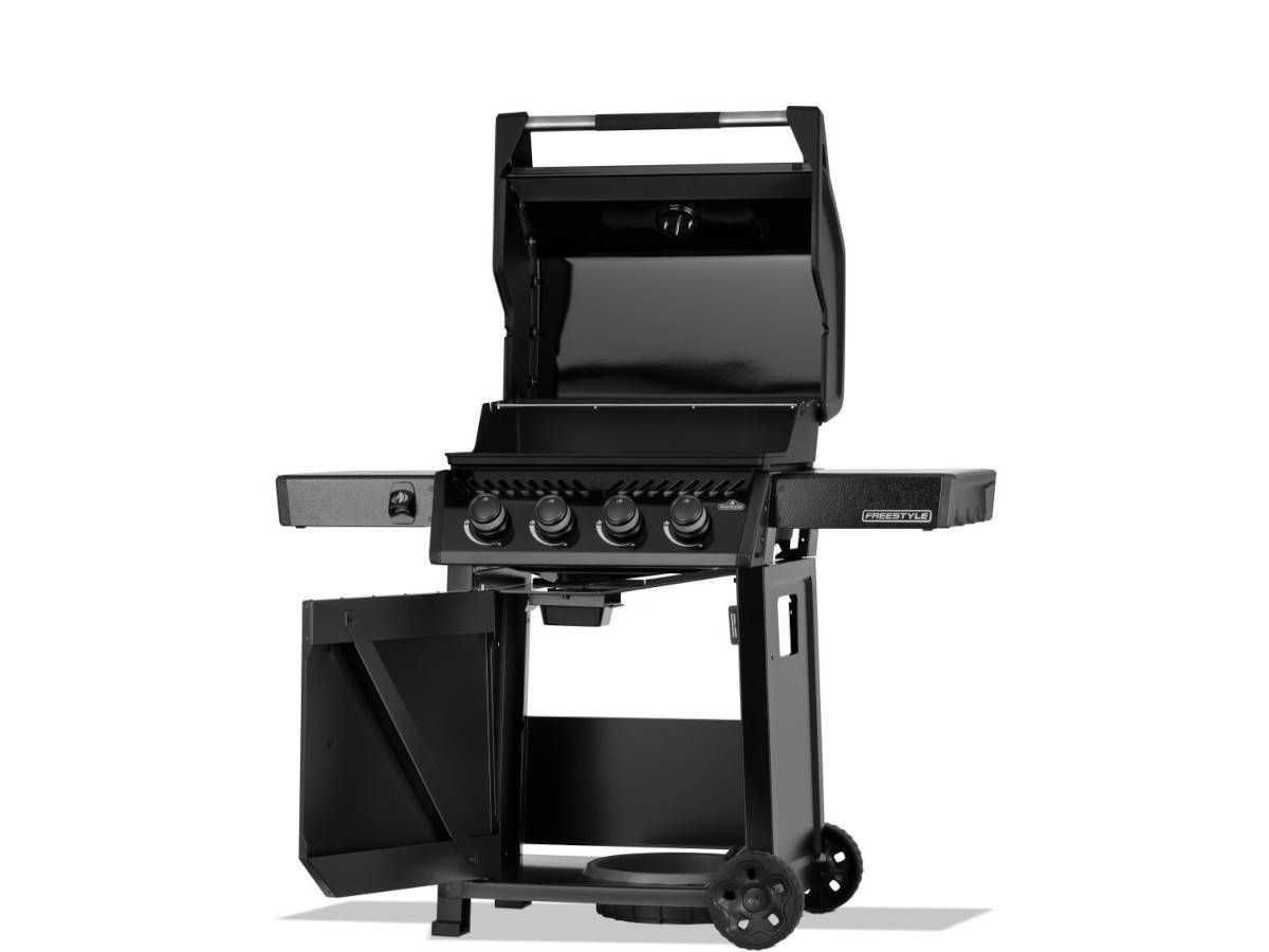 Napoleon - Barbecue gaz Freestyle 425 noir 4 brûleurs avec porte et brûleurs inox + Housse de protection + Rôtissoire - Napoléon - Image 4