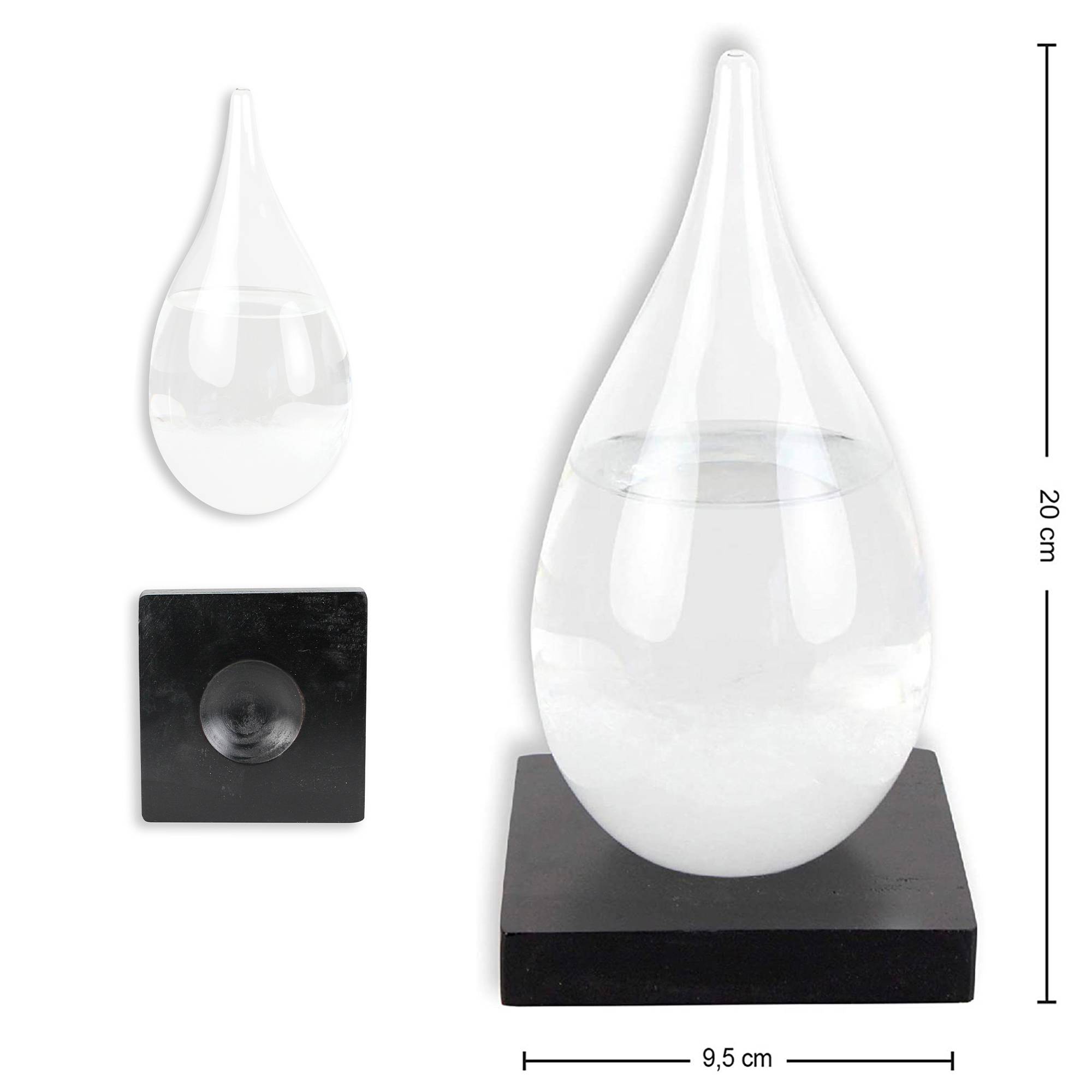 Fishtec - Baromètre à Cristaux Storm Glass - Bouteille de Prévisions Météo - Verre de tempête 20 cm - Socle en Bois - Image 8