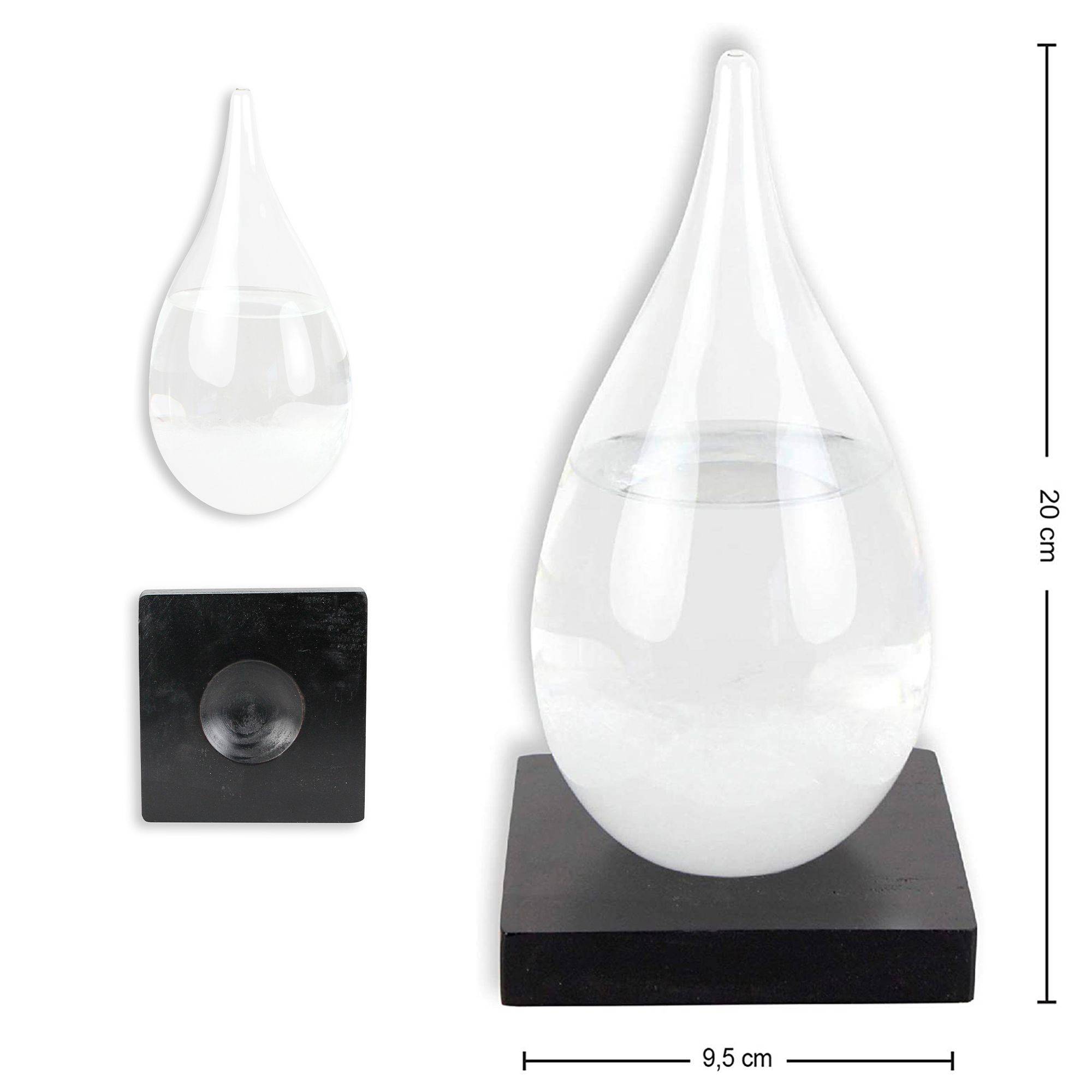 Baromètre à Cristaux Storm Glass - Bouteille de Prévisions Météo - Verre de tempête 20 cm - Socle en Bois - Image 8