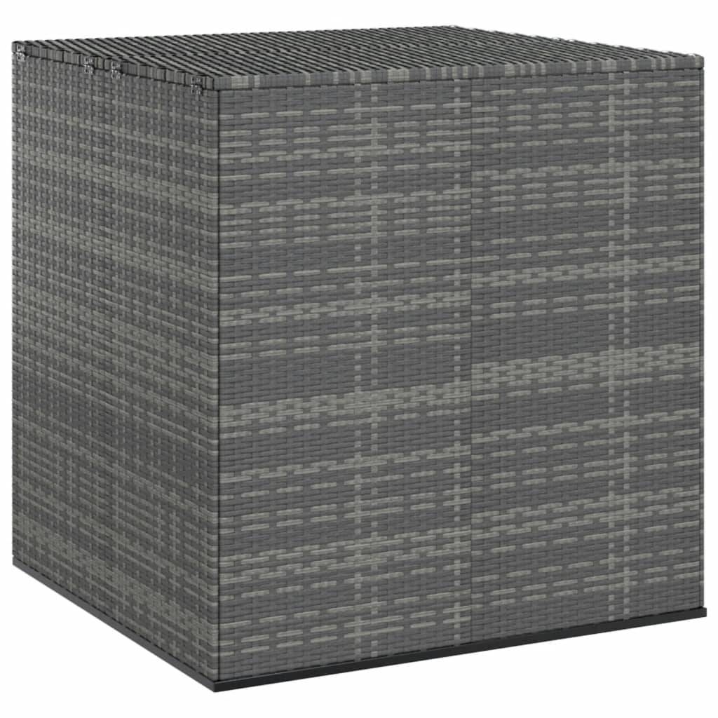 Boîte à coussins coffre de rangement de jardin résine tressée 100 x 97,5 x 104 cm gris - Image 2