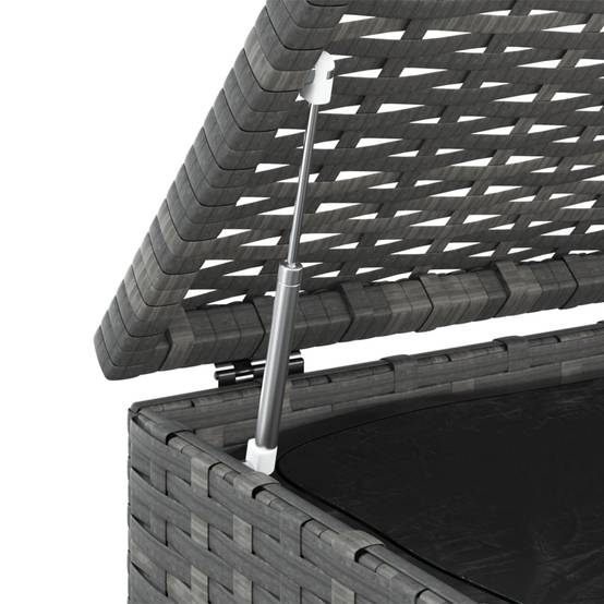 Boîte à coussins coffre de rangement de jardin résine tressée 100 x 97,5 x 104 cm gris - Image 4