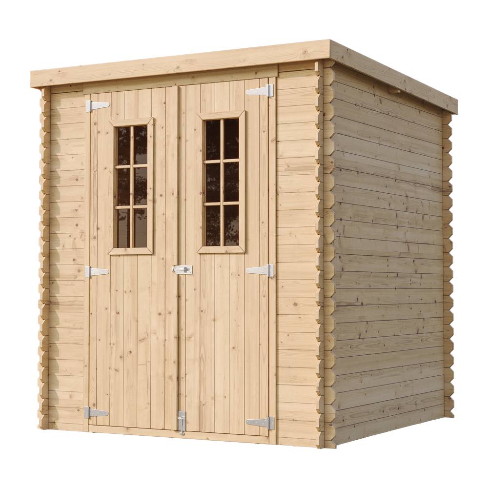 Timbela - Abri de jardin en bois l204xL204xH200 cm / 3.53 m² avec sol traité - Petit abri à outils, Local à vélos - 19 mm d’épaisseur - Timbela M309C+M309G - Image 2