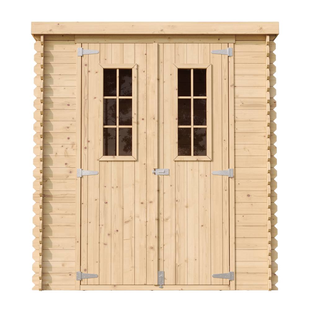 Timbela - Abri de jardin en bois l204xL204xH200 cm / 3.53 m² avec sol traité - Petit abri à outils, Local à vélos - 19 mm d’épaisseur - Timbela M309C+M309G - Image 3