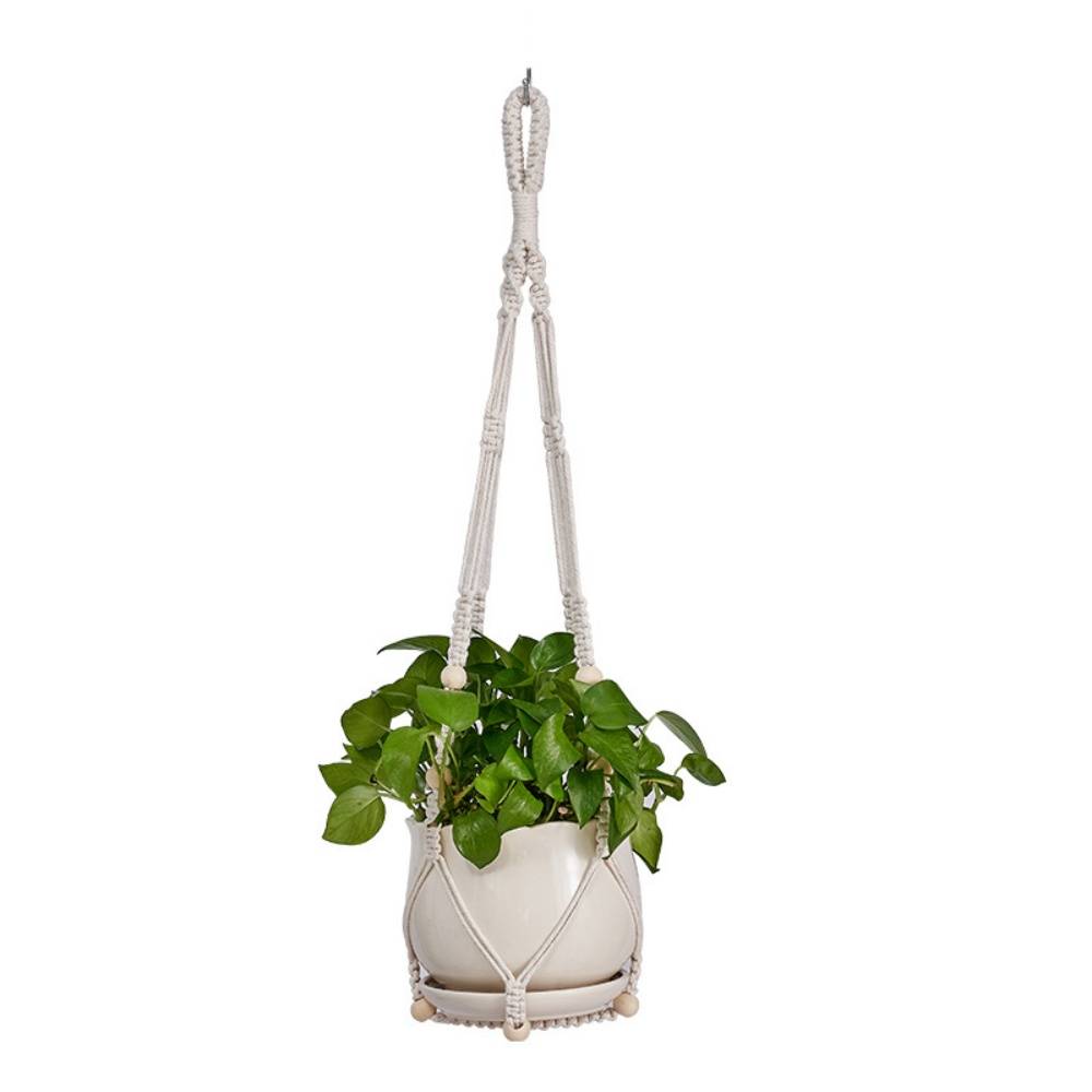 Support suspendu pour plantes 75cm - Corde coton résistante - Style bohème - Intérieur/extérieur - DtopbuyAge - Image 1
