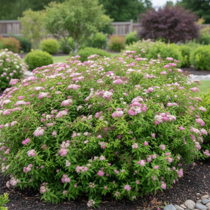 Spirée du Japon Shirobana, Spiraea à fleurs Rose - feuillage Caduc - Godet - 5/20 cm-  hauteur à maturité De 0,50 m à 1,00 m - Image 6